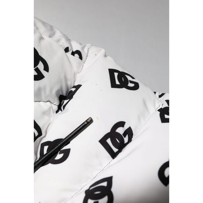 Dolce & Gabbana White DG Monogram Full Zip Quilted Jacket