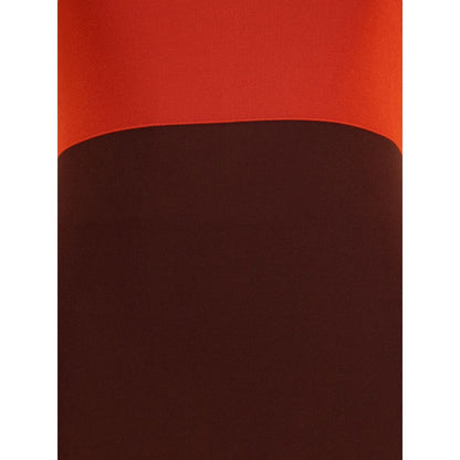 Color-block pattern on Fendi Multicolor Viscose Casual Dress, showcasing elegant shades of orange and brown.