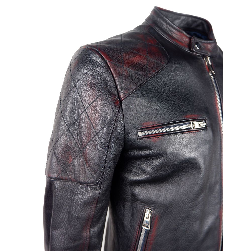 Dolce & Gabbana Black Goatskin Men Jacket