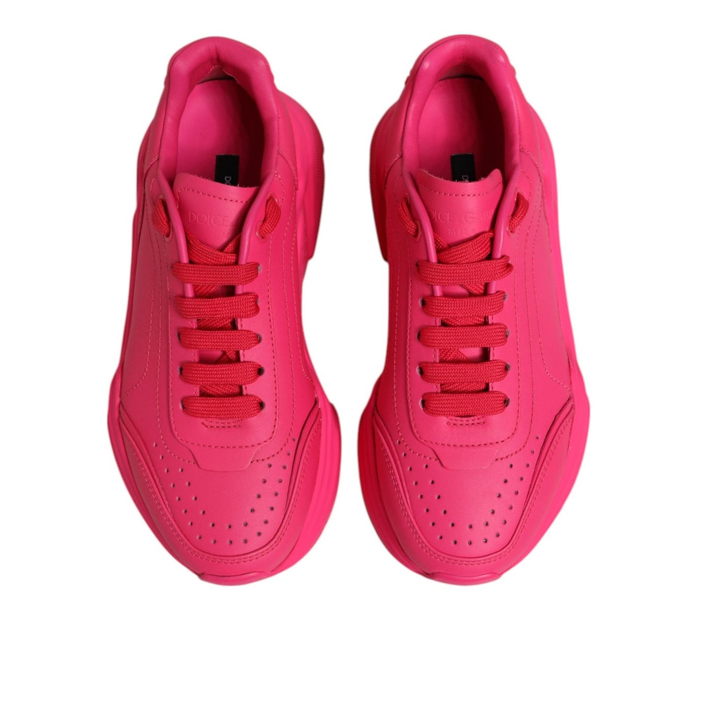 Dolce & Gabbana Pink Leather Daymaster Low Top Sneakers Shoes LA12848-36