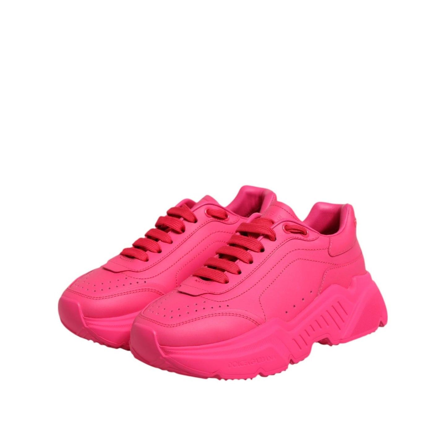 Dolce & Gabbana Pink Leather Daymaster Low Top Sneakers Shoes LA12848-36
