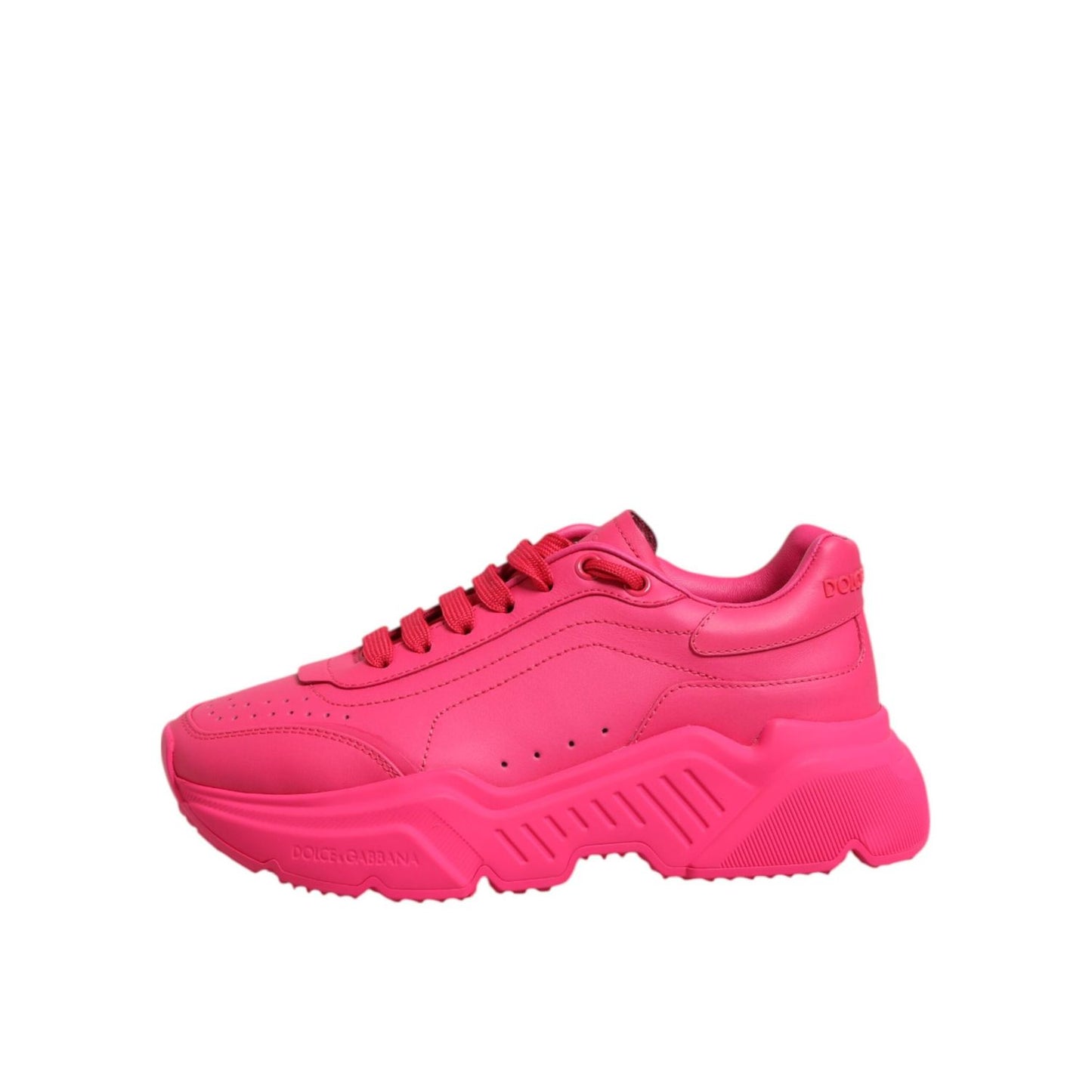 Dolce & Gabbana Pink Leather Daymaster Low Top Sneakers Shoes LA12848-36