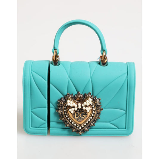 Dolce & Gabbana Turquoise Silicone Devotion Heart Cover Bag Airpods Case SMY11137