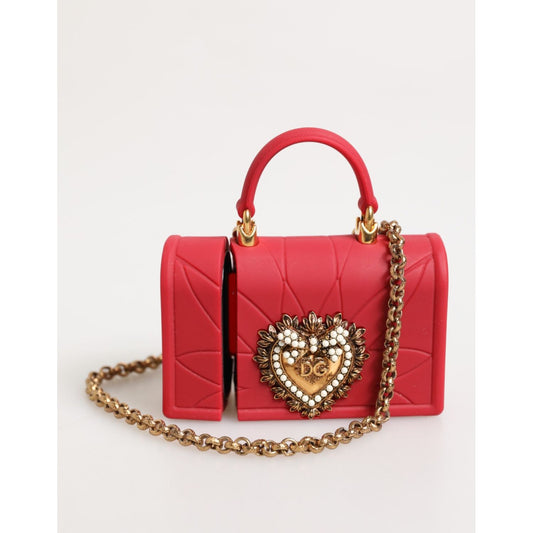 Dolce & Gabbana Red Silicone Devotion Heart Cover Bag Women Airpods Case SMY11140