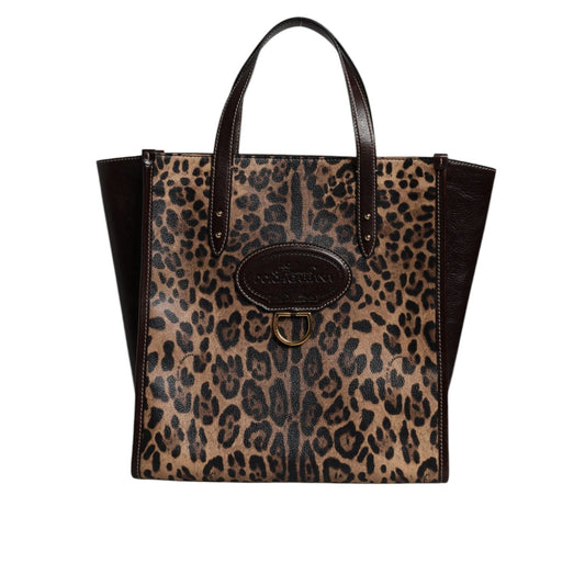 Dolce & Gabbana Multicolor Leopard Shopping Tote Shoulder WomenBorse Bag BAG4733