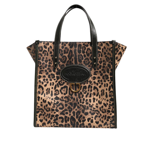 Dolce & Gabbana Multicolor Leopard Shopping Tote Shoulder Women Borse Bag BAG4734