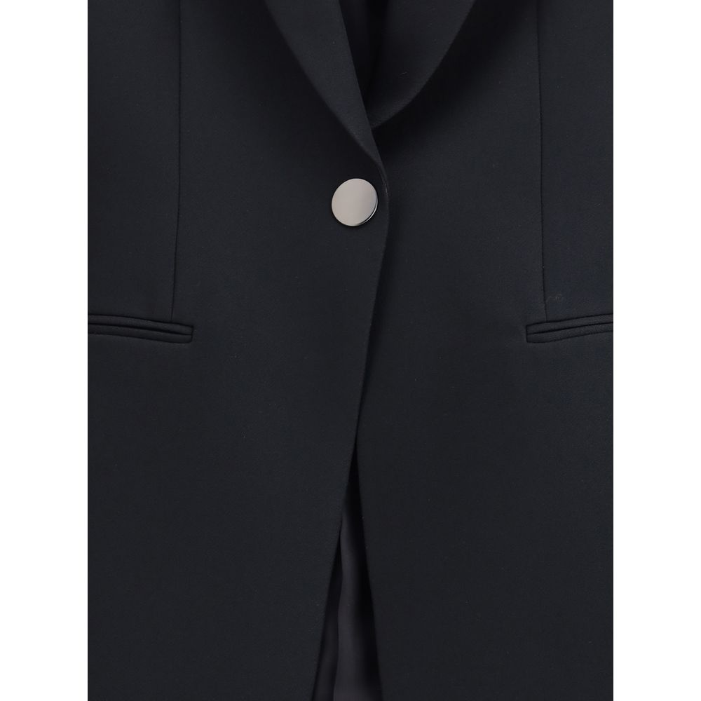 Giorgio Armani Black Polyester Blazer