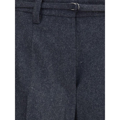 Brunello Cucinelli Gray Fleece Wool Casual Pants