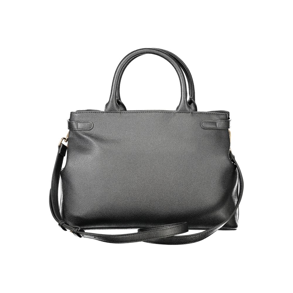 Twinset Black Polyethylene Women Handbag with detachable shoulder strap and dual compartments, perfect for day-to-night style.