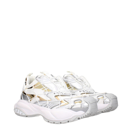 Versace White Fabric Chunky Sneakers VE-15248553050377-EU37/US7