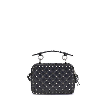 Valentino Garavani Black Lamb Ovis Aries Aries Shoulder Bag with quilted design and gold-tone studs