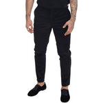 Dolce & Gabbana Black Stretch Cotton Slim Trousers Chino Pants PAN74257-50