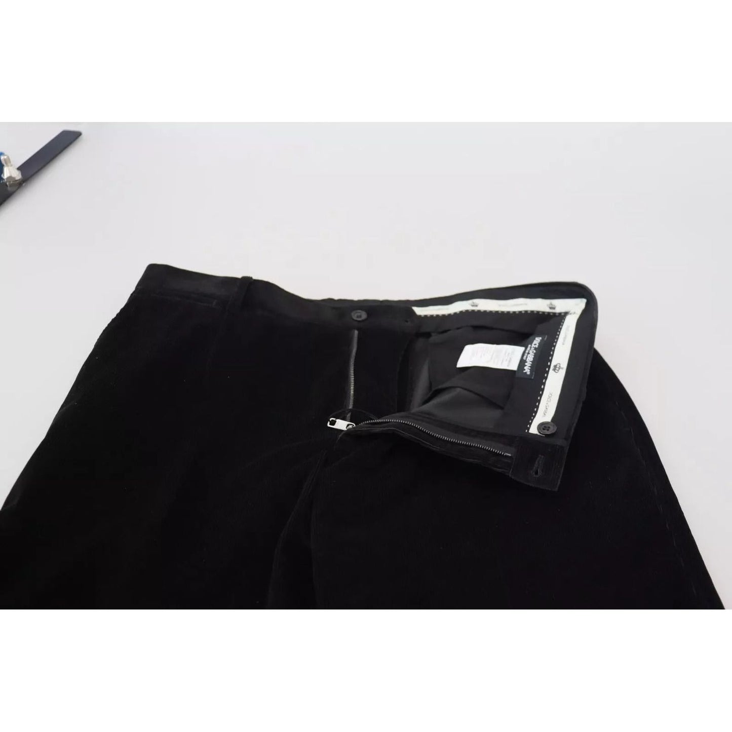 Dolce & Gabbana Black Stretch Cotton Slim Trousers Chino Pants PAN74257-50