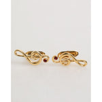 Dolce & Gabbana Gold Musical Note Metal Brass Pin Men Accessory Cufflinks SMY10675