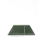 Amina Muaddi Mini Black Satin And Green Crystals Shoulder Bag AMNMD30725BG