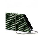 Amina Muaddi Mini Black Satin And Green Crystals Shoulder Bag AMNMD30725BG