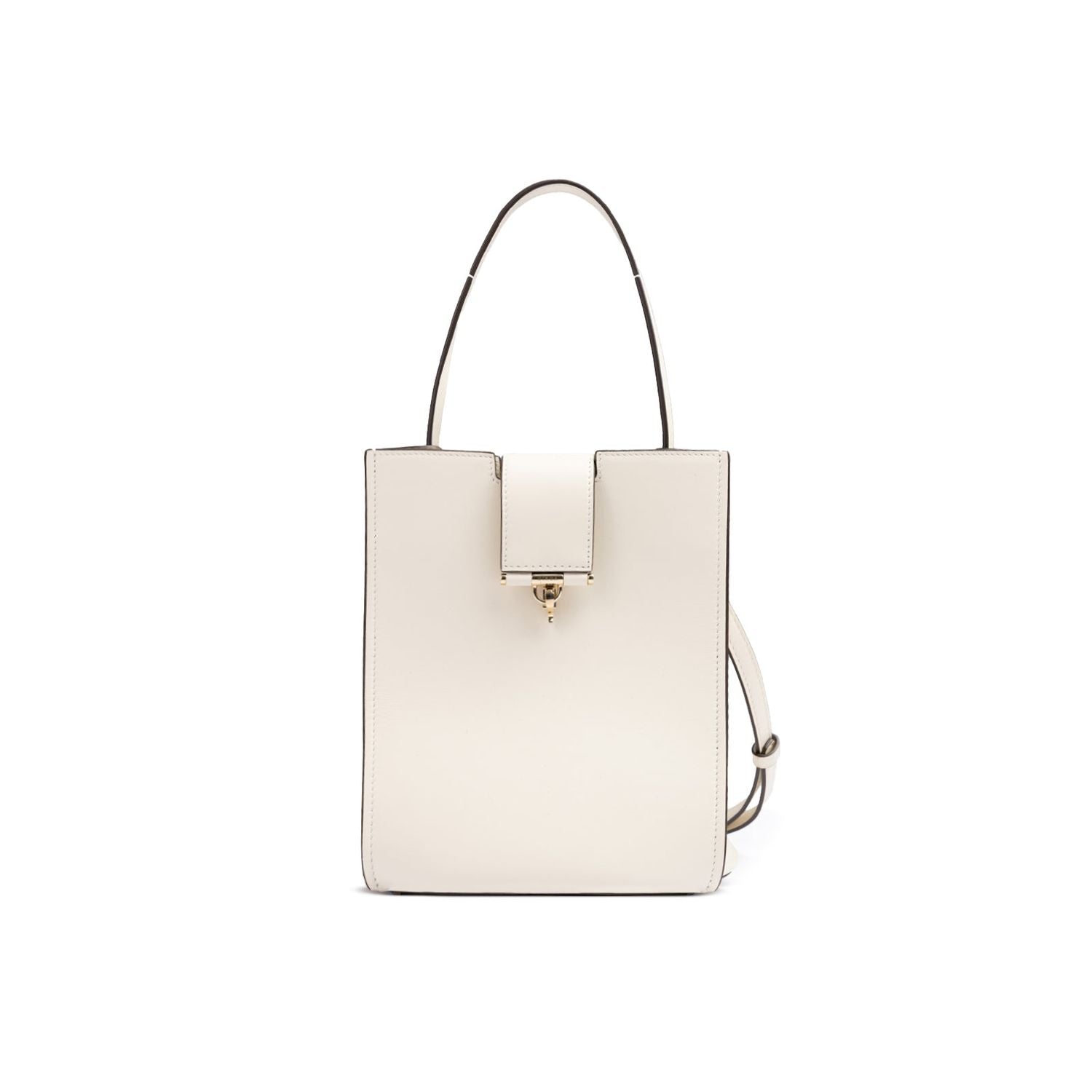 Front view with bag zipped and handles upright.