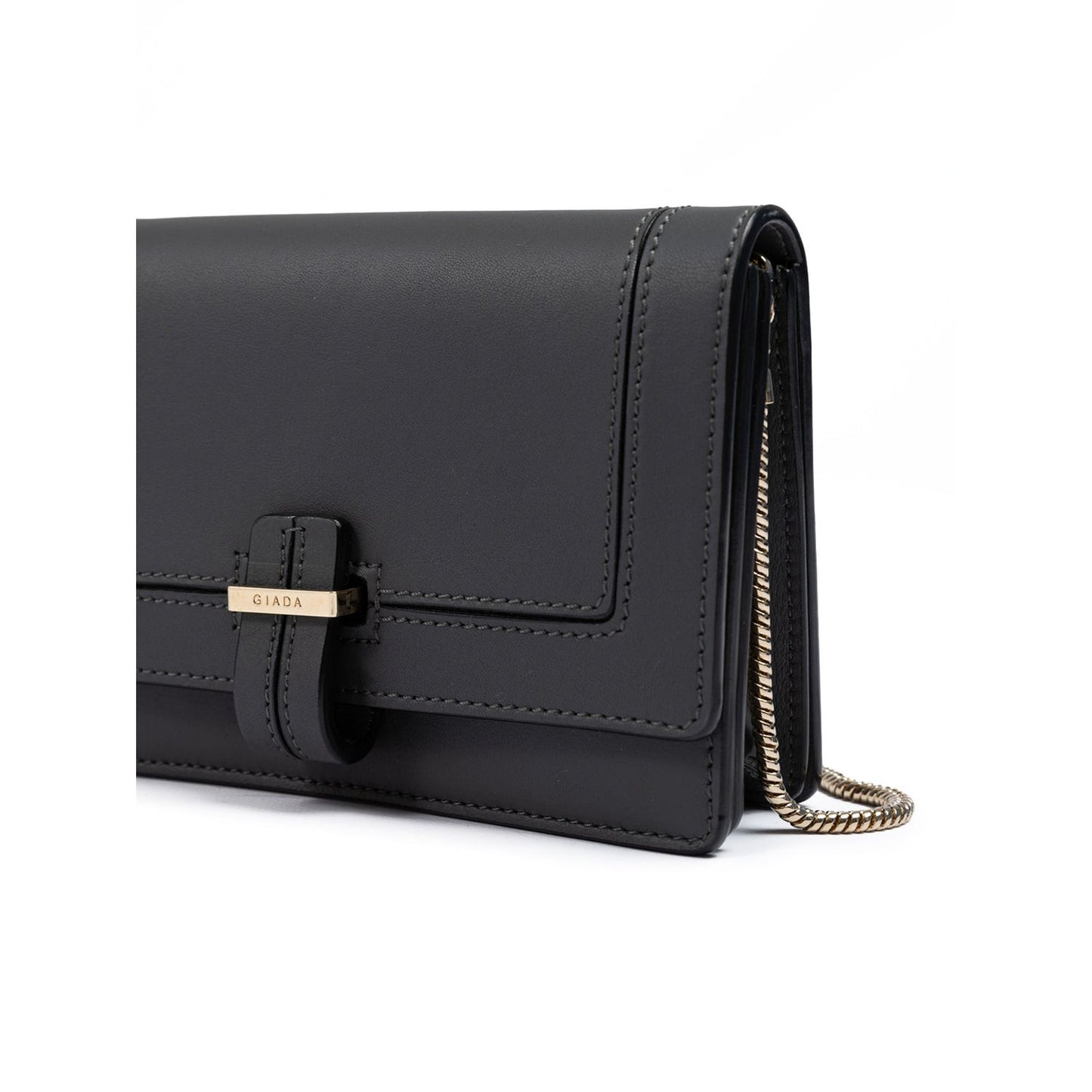Giada Dark Grey Leather Clutch Bag GI300725-7