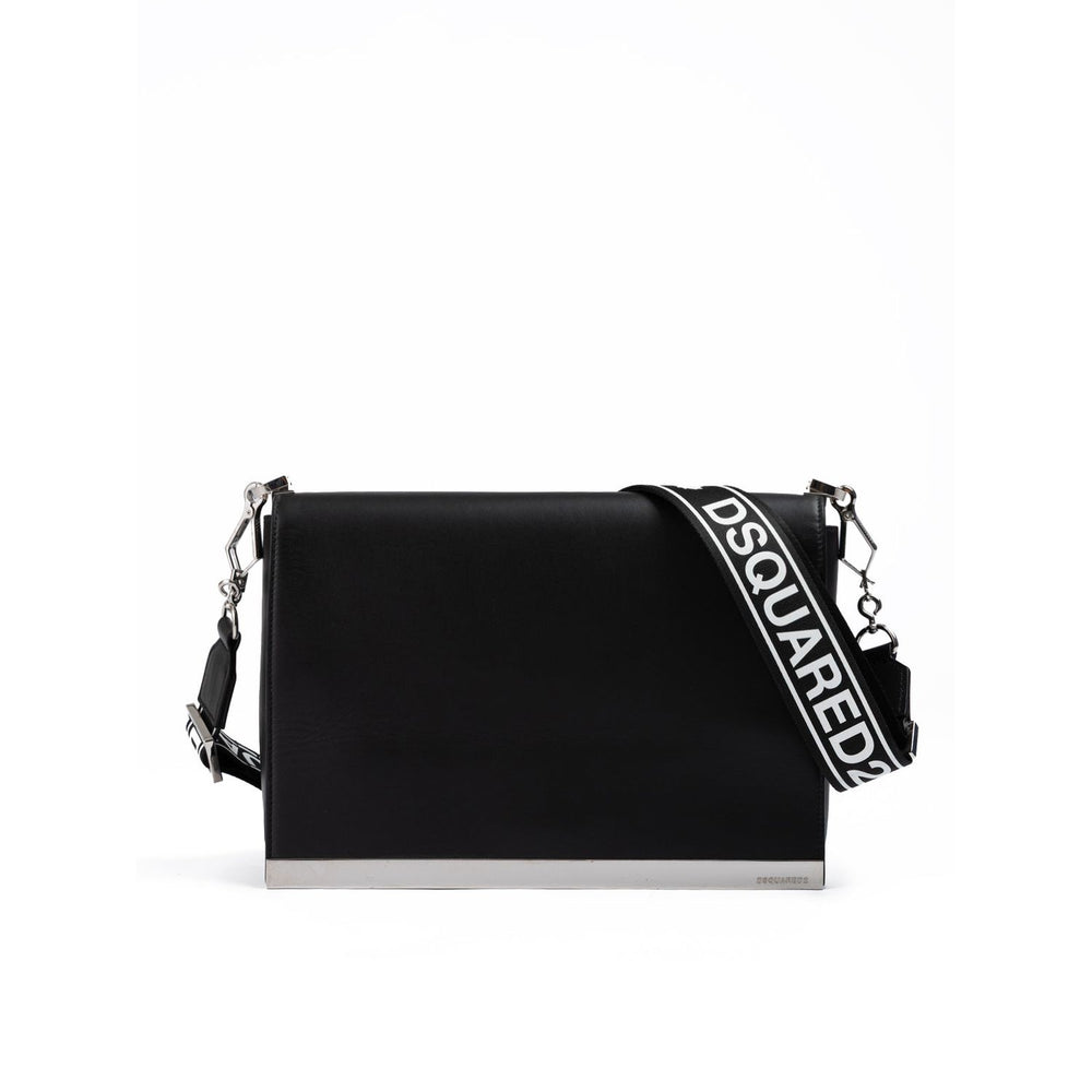 Dsquared² Black Leather Messenger Bag DS210825-5