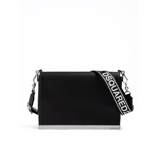 Dsquared² Black Leather Messenger Bag DS210825-5