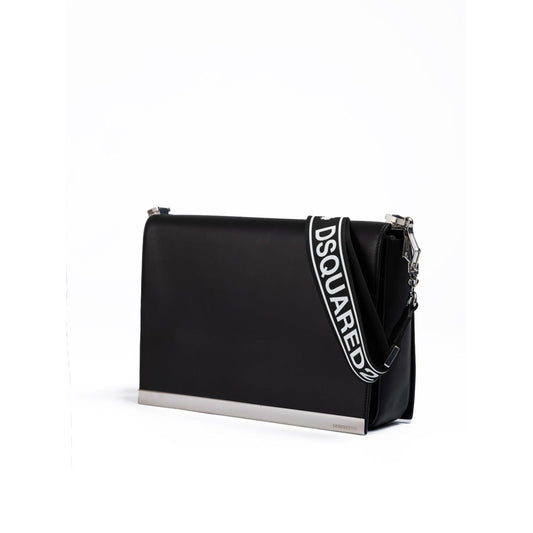 Dsquared² Black Leather Messenger Bag DS210825-5