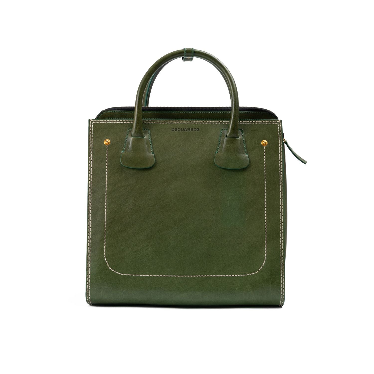 Front view with bag zipped and handles upright.