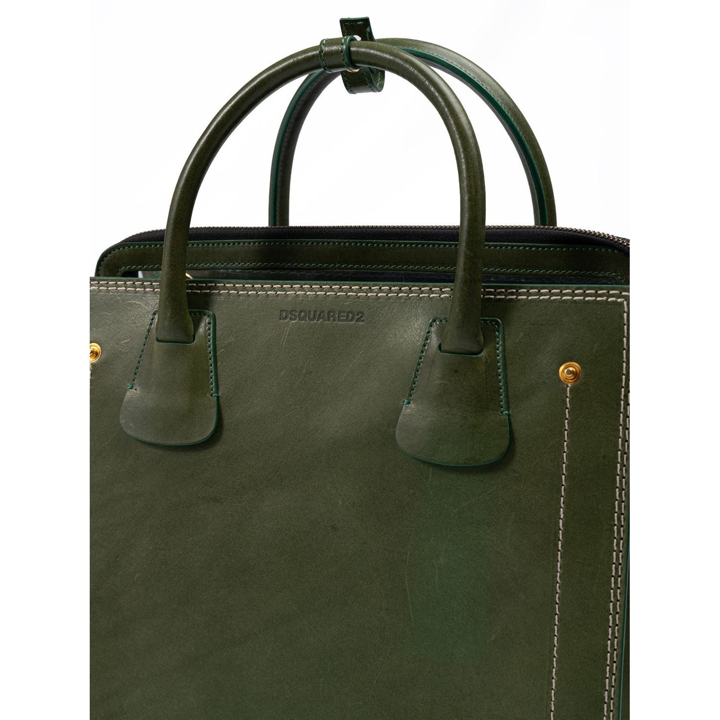 Dsquared² Green Leather Tote Bag DS210825-6