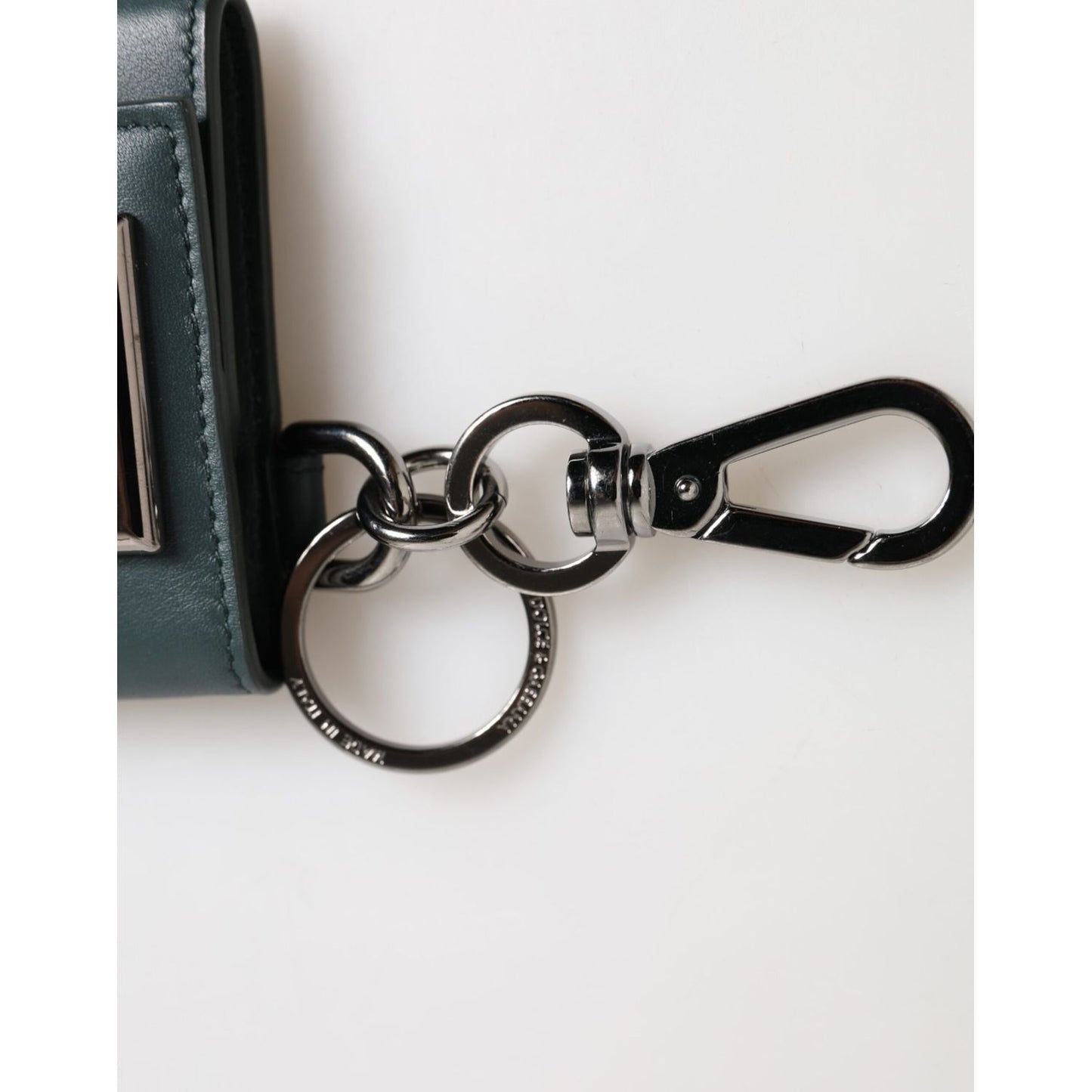 Dolce & Gabbana Dark Green Leather DG Logo Coin Purse Bag Charm Wallet