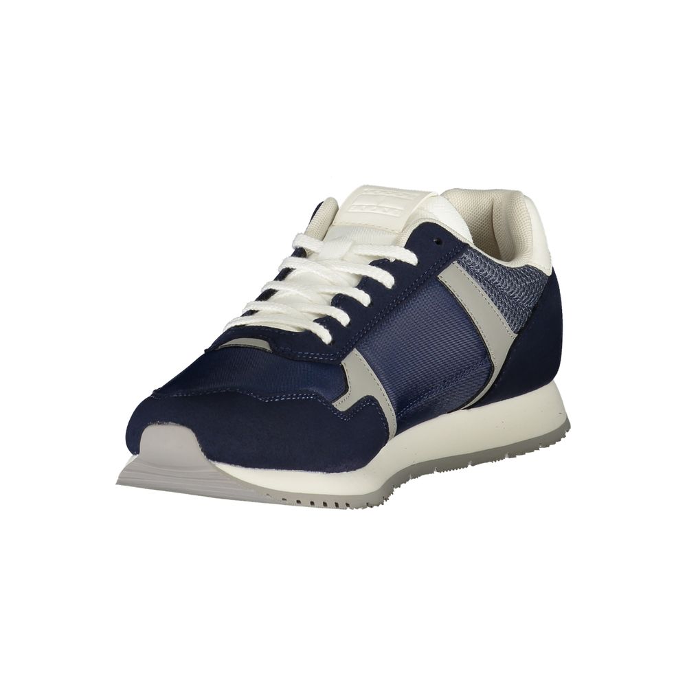 Tommy Hilfiger Blue Polyester Men Sneaker with lace-up design and iconic logo