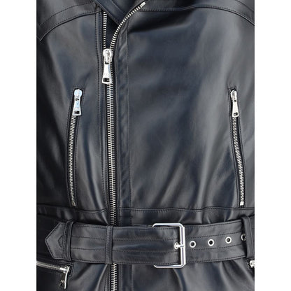 Alessandra Rich Black Leather Biker Jacket