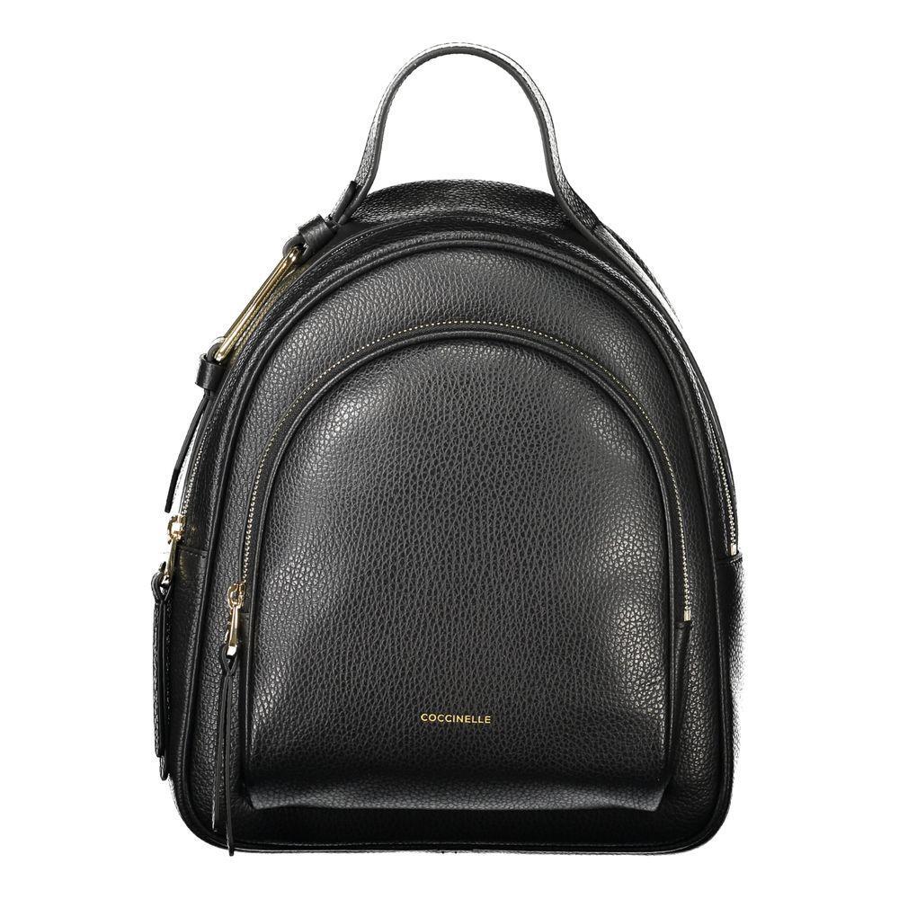 Coccinelle Black Leather Backpack CO-34867