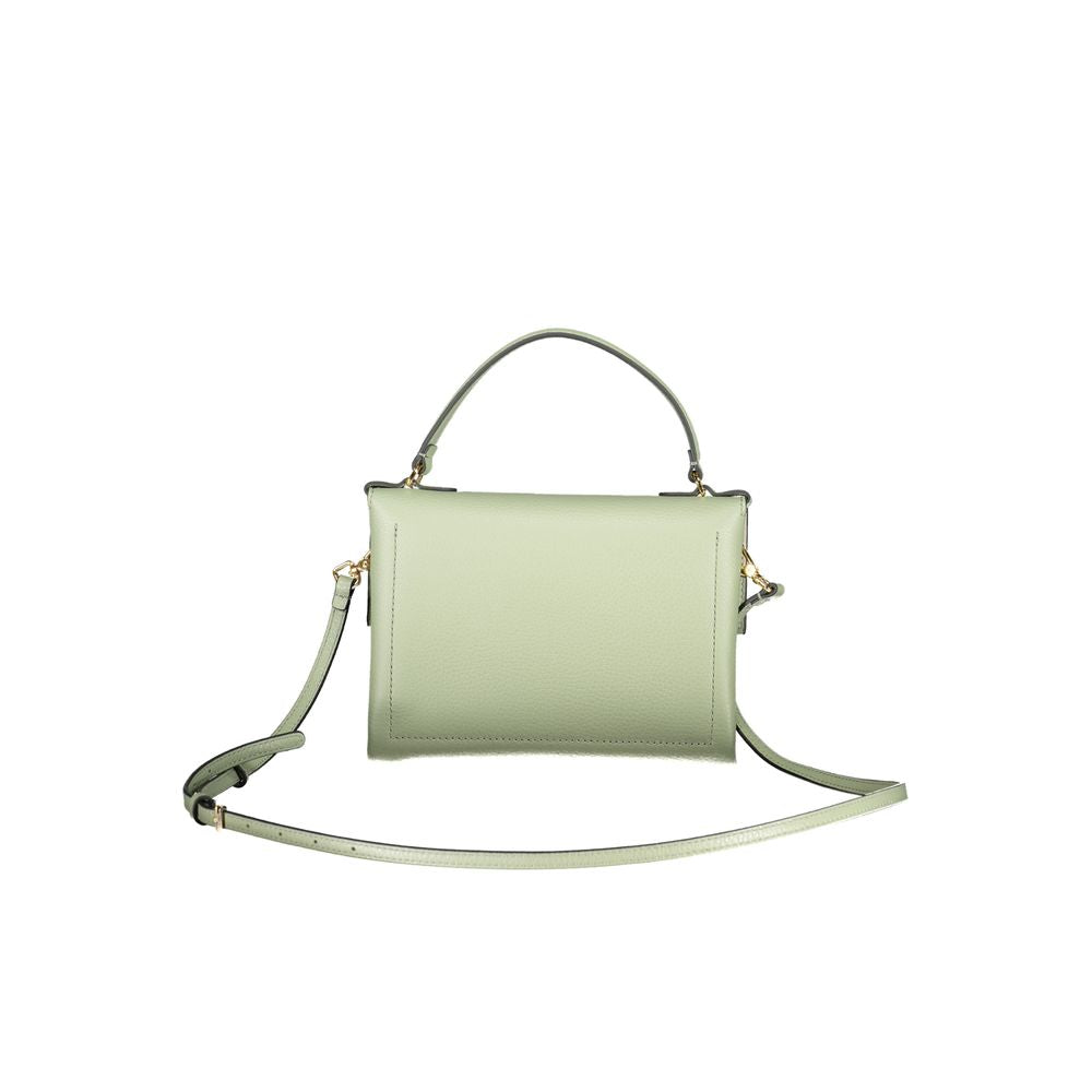 Coccinelle Green Leather Women Handbag with adjustable strap and Italian craftsmanship