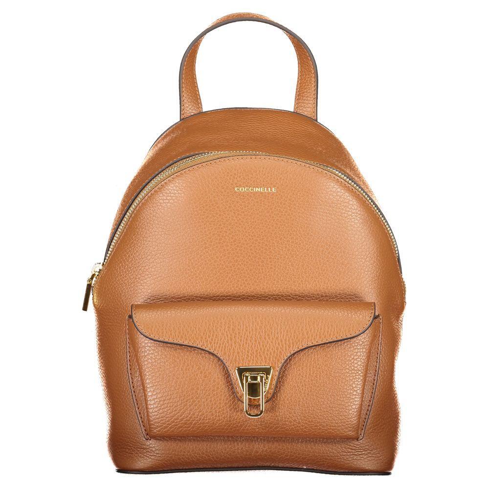 Coccinelle Brown Leather Women Backpack CO-39539
