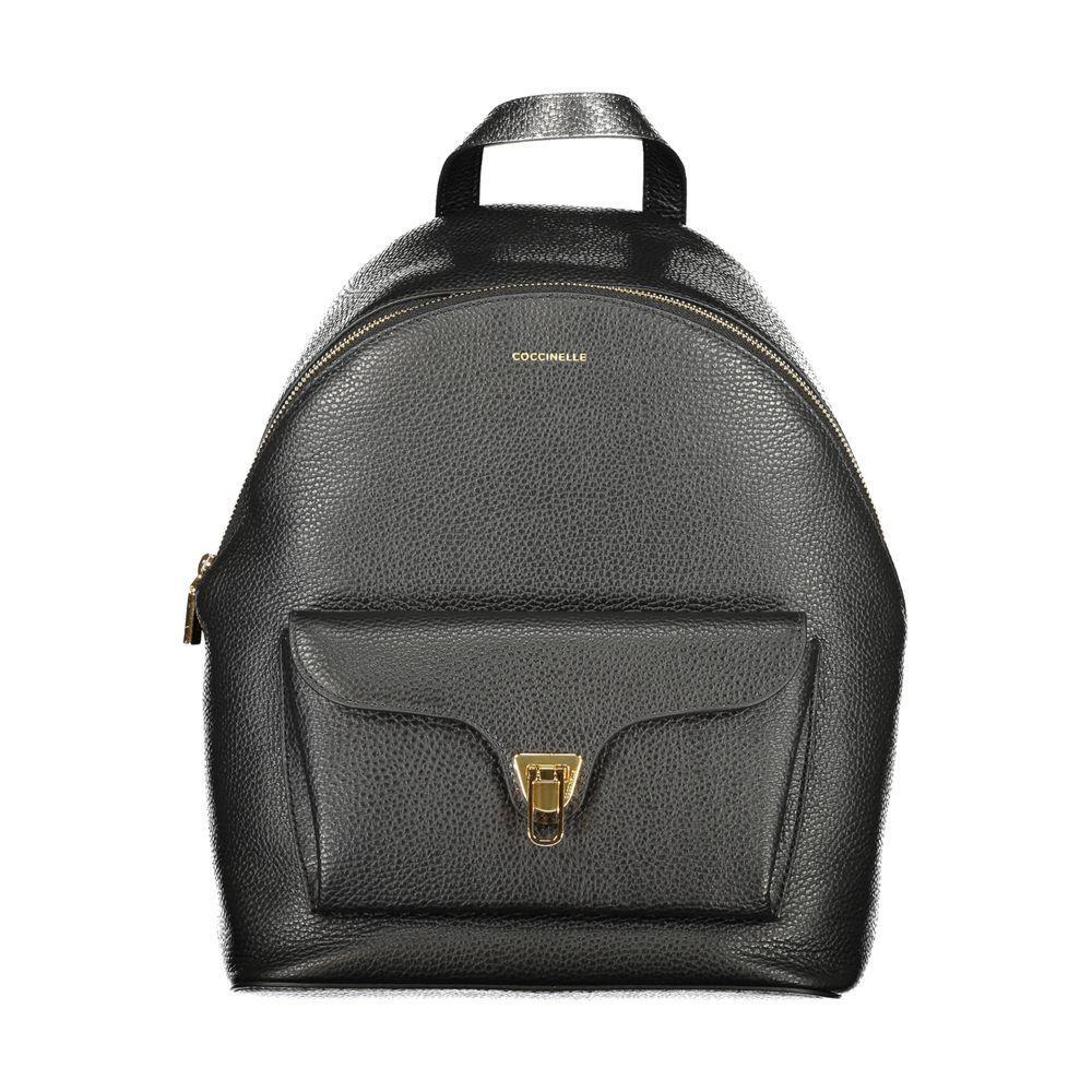 Coccinelle Black Leather Women Backpack CO-39552