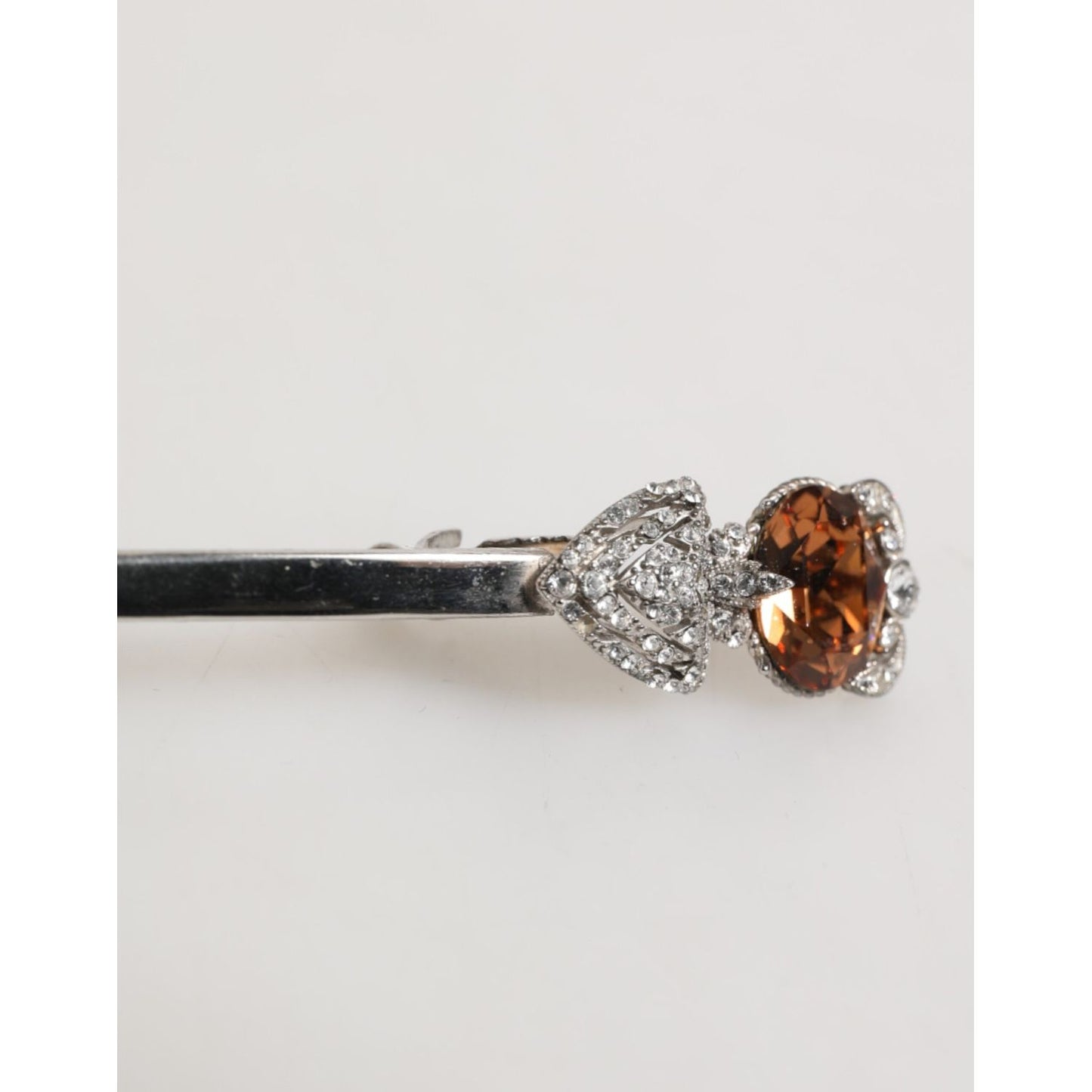 Dolce & Gabbana Lapel Pin 925 Sterling Silver Crystals Accessory Brooch