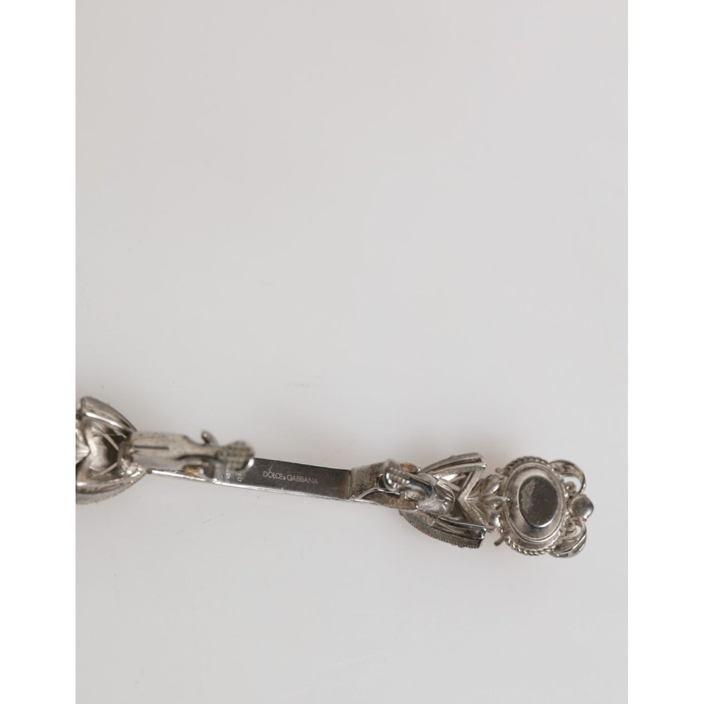 Dolce & Gabbana Lapel Pin 925 Sterling Silver Crystals Accessory Brooch