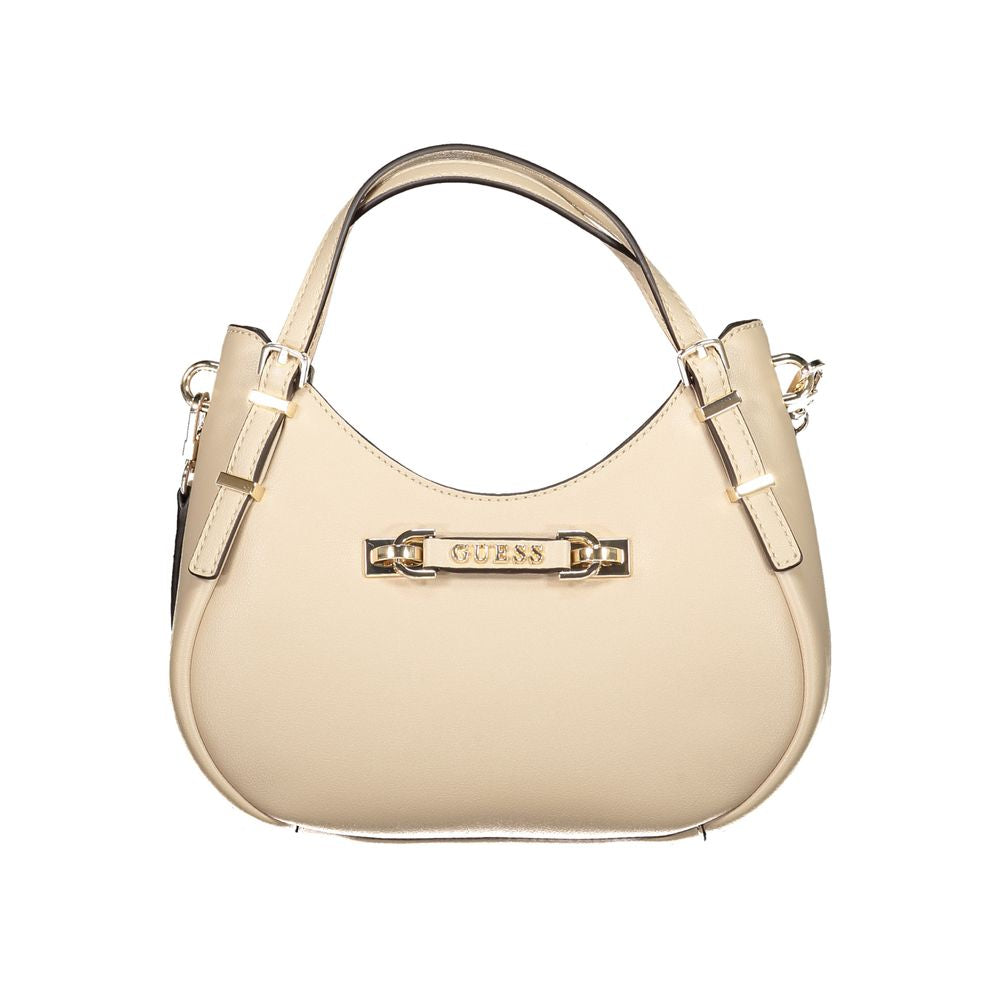 Stylish Guess Jeans Beige Polyethylene Women Handbag with luxe design and durable exterior, perfect for chic functionality and organization.