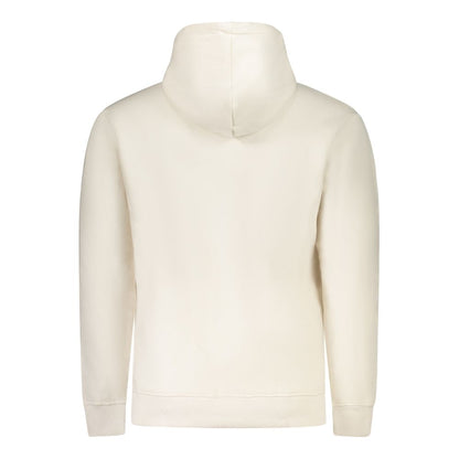 Pepe Jeans White Cotton Men Sweater - back view of sustainable cotton hoodie showcasing minimalist design and hood detail.