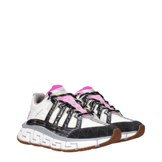 Versace White Fabric Athletic Sneakers VE-15263977406729-EU37/US7