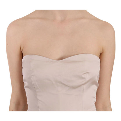 Dolce & Gabbana Beige Sequined Flower Flare Ball Gown Dress