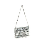 Self-Portrait Silver crystal bow mini Shoulder Bag SEAW25302SLSILVERBB