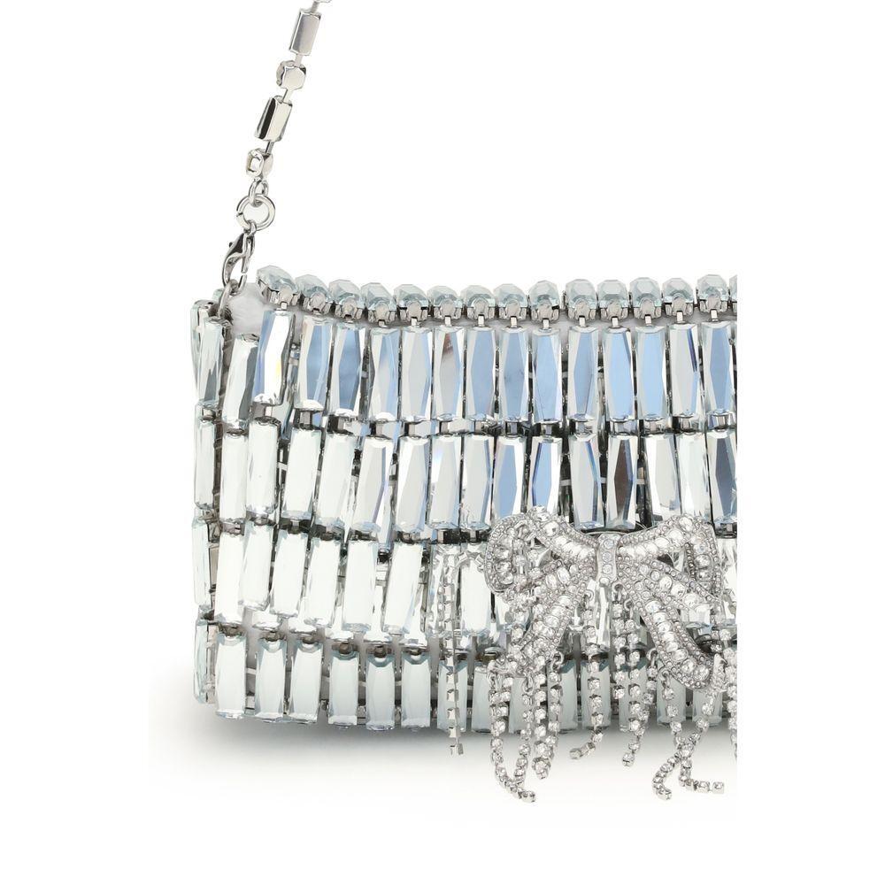 Self-Portrait Silver crystal bow mini Shoulder Bag SEAW25302SLSILVERBB