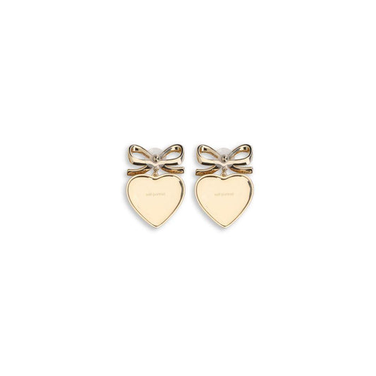 Self-Portrait Heart shaped bow Earrings SE-AW25615EGDGOLD-ONE SIZE