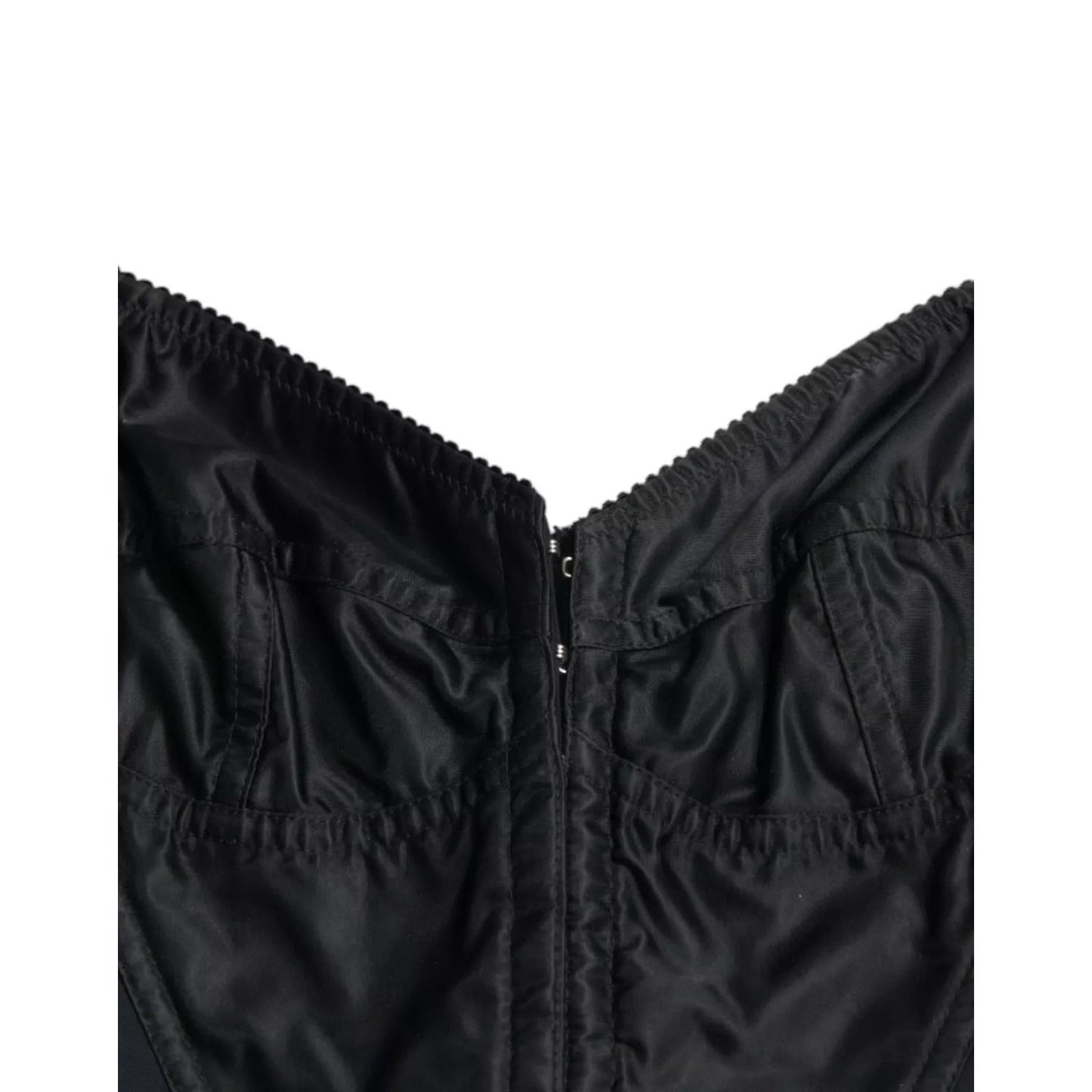Dolce & Gabbana Black Nylon Bodycon Corset Bustier Mini Dress DR281045-42