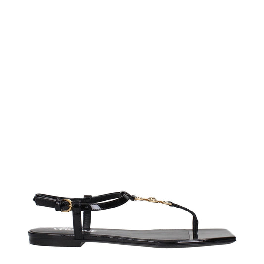 Versace Black Leather Flip-Flop Sandals VE-15266305769737-EU36/US6