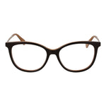 Max Mara Brown Women Glasses Frame in acetate with full-rim square design and demo lenses, includes branded case.