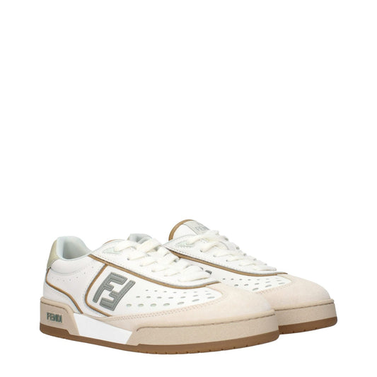 Fendi White Leather Low Tops FE-15268554244361-EU36.5/US6.5