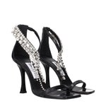 Jimmy Choo Black Leather Stiletto Heels Sandals JI-15268601233673-EU36/US6