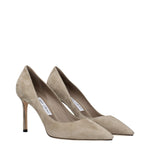 Jimmy Choo Gray Leather High Heel Pumps JI-15268614996233-EU38.5/US8.5
