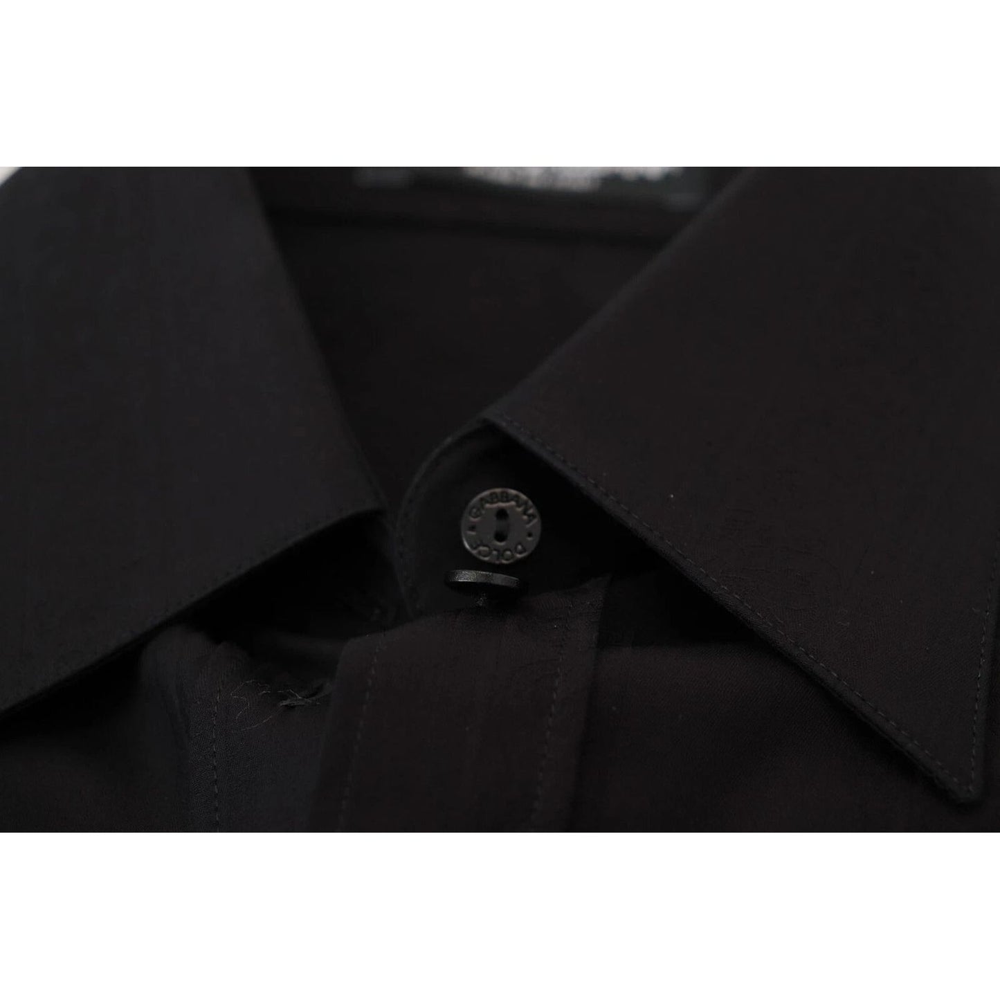 Dolce & Gabbana Black Cotton Collared Long Sleeves Shirt TSH83769-38
